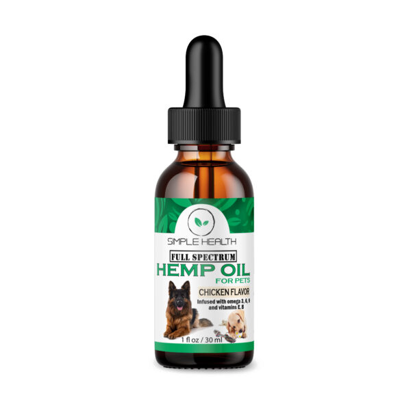 Full Spectrum Hemp oil for Dogs, Cats & Pets, Chicken Flavor