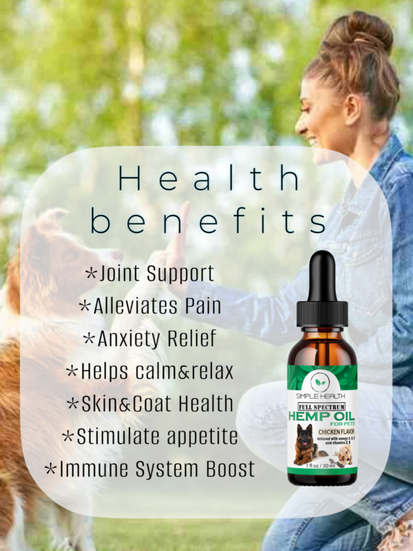 Full Spectrum Hemp oil for Dogs, Cats & Pets, Chicken Flavor - Image 2